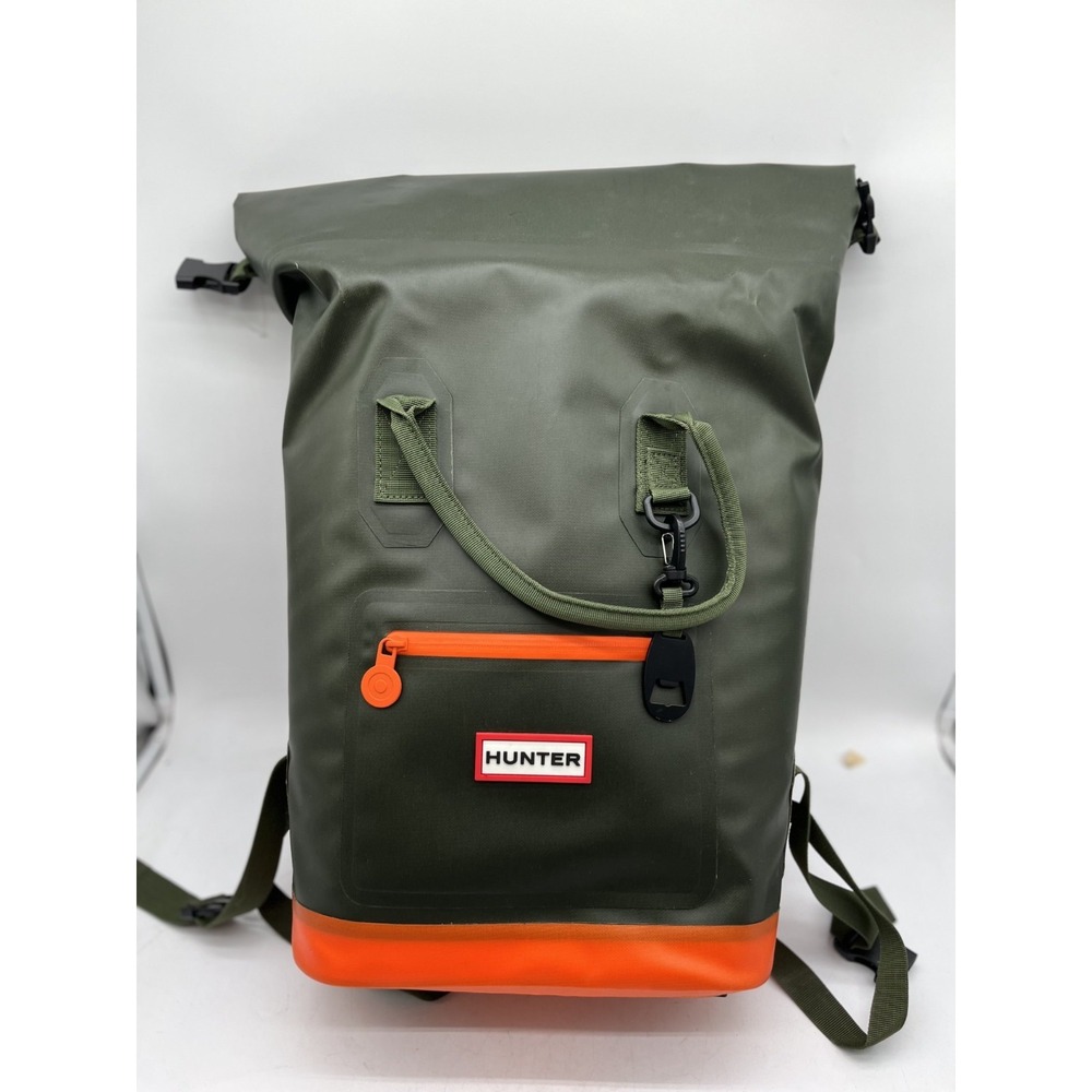 Hunter Target Roll-Top Backpack Cooler -Olive  Green/Orange Rubber